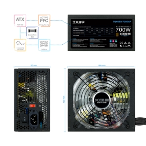 TooQ TQXGEII-700SAP unidad de fuente de alimentación 700 W 20+4 pin ATX ATX Negro