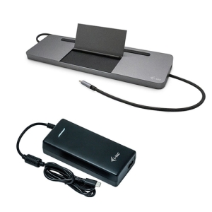 i-tec Metal USB-C Ergonomic 4K 3x Display Docking Station with Power Delivery 85 W + Universal Charger 112 W C31FLATPRO112W