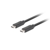 CABLE USB-C LANBERG 3.1 GEN 2 MACHO/MACHO 10GB/S PD100W 1.8M NEGRO CA-CMCM-32CU-0018-BK