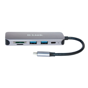 Alternative view of D-Link DUB-2325 hub de interfaz USB Tipo C 5000 Mbit/s Gris