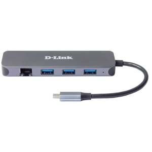 Alternative view of D-Link DUB-2334 base para portátil y replicador de puertos Alámbrico USB Tipo C Gris