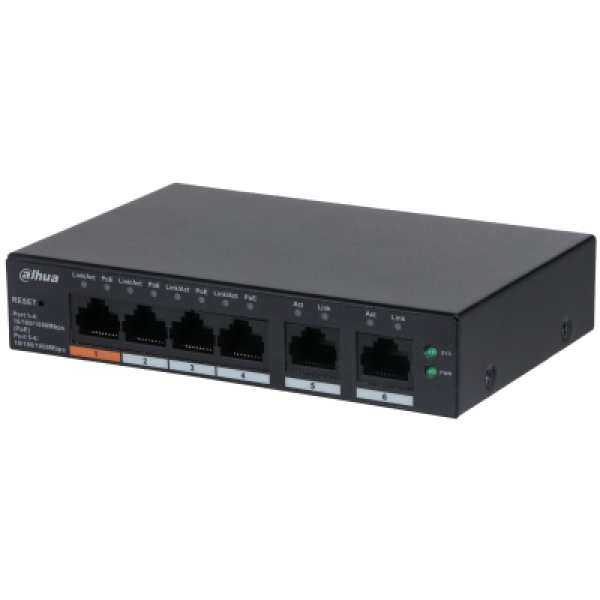 Dahua Technology DH-CS4006-4GT-60 switch Gestionado L2 Gigabit Ethernet (10/100/1000) Energía sobre Ethernet (PoE) Negro DH-CS4006-4GT-60