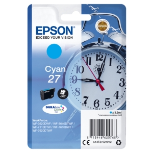 Epson Alarm clock Singlepack Cyan 27 DURABrite Ultra Ink C13T27024012