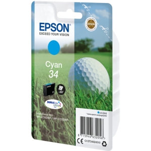Alternative view of Epson Golf ball Singlepack Cyan 34 DURABrite Ultra Ink