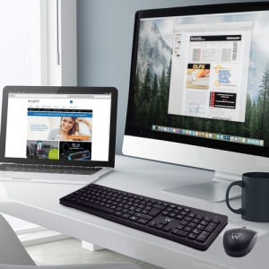 Ewent EW3256 teclado Ratón incluido RF inalámbrico QWERTY Español Negro