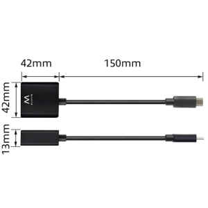 Ewent EW9825 adaptador de cable de vídeo 0,15 m USB Tipo C DisplayPort Negro Ewent EW9825 adaptador de cable de vídeo 0,15 m USB Tipo C DisplayPort Negro