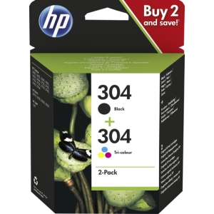 HP Paquete de 2 cartuchos de tinta Original 304 negro/tricolor 3JB05AE