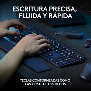 Logitech MX Keys S Combo teclado Ratón incluido RF Wireless + Bluetooth QWERTY Español Grafito