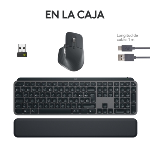 Logitech MX Keys S Combo teclado Ratón incluido RF Wireless + Bluetooth QWERTY Español Grafito