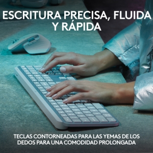 Logitech MX Keys S teclado RF Wireless + Bluetooth QWERTY Español Aluminio, Blanco Blanco 920-011578