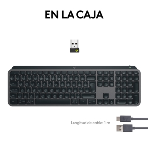 Logitech MX Keys S teclado RF Wireless + Bluetooth QWERTY Español Grafito Logitech MX Keys S teclado RF Wireless + Bluetooth QWERTY Español Grafito