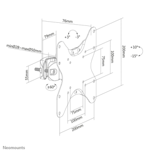 Neomounts by Newstar soporte de poste para TV