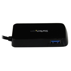 StarTech.com Adaptador Concentrador Hub Ladrón USB 3.0 Super Speed para Laptop de 4 Puertos Salidas - Negro