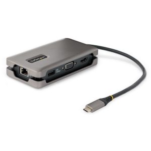 StarTech.com Adaptador Multipuertos USB-C - HDMI 4K a 60Hz VGA - Hub Ladrón USB de 3 Puertos - Power Delivery de Paso de 100W - GbE - Docking Station USB Tipo C de Viajes - Cable de 30cm DKT31CVHPD3