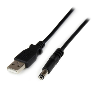 StarTech.com Cable Adaptador 1m USB A Macho a Conector Coaxial Barrel Alimentación Corriente Tipo N 5