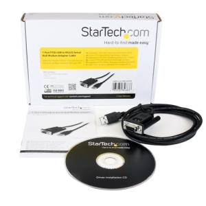 StarTech.com Cable Adaptador de 1 Puerto USB a Módem Nulo Null DB9 RS232 Serie DCE con FTDI