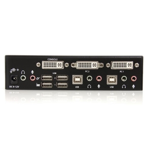 StarTech.com Conmutador Switch KVM - 2 puertos USB 2.0 - Audio Vídeo DVI