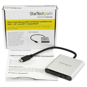 StarTech.com Lector Grabador USB 3.0 de Tarjetas de Memoria SD, Micro SD, CompactFlash - Adaptador USB-C a Tarjetas Flash StarTech.com Lector Grabador USB 3.0 de Tarjetas de Memoria SD, Micro SD, CompactFlash - Adaptador USB-C a Tarjetas Flash