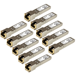 StarTech.com Paquete de 10 Módulos SFP Compatibles con Cisco GLC-T - 1000BASE-T - SFP a RJ45 Cat6 / Cat5e - SFP Ethernet Gigabit de 1Gb - RJ45 - 100m - Cisco Firepower, ASR920, IE2000 StarTech.com Paquete de 10 Módulos SFP Compatibles con Cisco GLC-T - 1000BASE-T - SFP a RJ45 Cat6 / Cat5e - SFP Ethernet Gigabit de 1Gb - RJ45 - 100m - Cisco Firepower, ASR920, IE2000