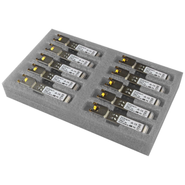 StarTech.com Paquete de 10 Módulos SFP Compatibles con Cisco GLC-T - 1000BASE-T - SFP a RJ45 Cat6 / Cat5e - SFP Ethernet Gigabit de 1Gb - RJ45 - 100m - Cisco Firepower