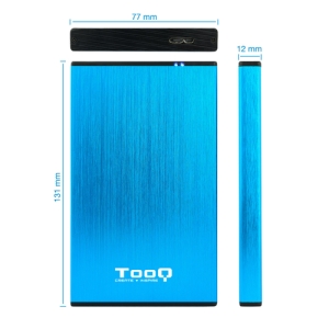 TooQ TQE-2527BL caja para disco duro externo Caja de disco duro (HDD) Negro, Azul 2.5"