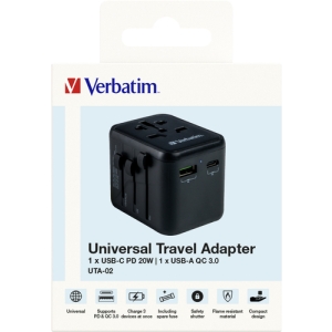 Verbatim 49544 adaptador de enchufe eléctrico Universal Negro Verbatim 49544 adaptador de enchufe eléctrico Universal Negro