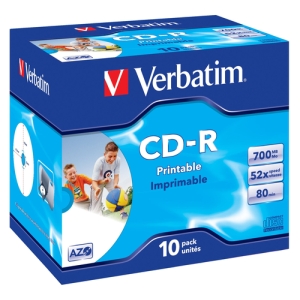 Verbatim CD-R AZO Wide Inkjet Printable 700 MB 10 pieza(s) 43325