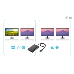 i-tec USB-C Dual 4K/60Hz (single 8K/30Hz) HDMI Video Adapter i-tec USB-C Dual 4K/60Hz (single 8K/30Hz) HDMI Video Adapter