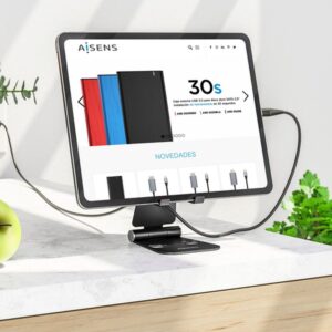 AISENS Soporte De Sobremesa Tamaño XL Ajustable (2 Pivotes) Para Movil / Tablet, Negro AISENS Soporte De Sobremesa Tamaño XL Ajustable (2 Pivotes) Para Movil / Tablet, Negro