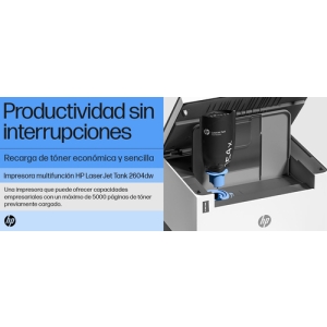HP LaserJet Impresora multifunción Tank 2604dw, Blanco y negro, Impresora para Empresas, Conexión inalámbrica; Impresión a doble cara; Escanear a correo electrónico; Escanear a PDF