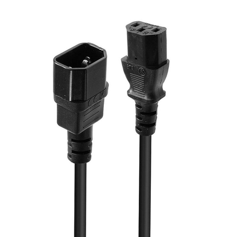 Lindy_30320_cable_de_transmisión_Negro_0,5_m_C14_acoplador_C13_acoplador