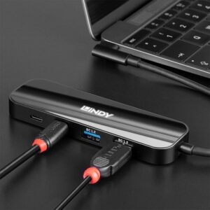 Lindy 43334 hub de interfaz USB 3.2 Gen 2 (3.1 Gen 2) Type-C 10000 Mbit/s Negro Lindy 43334 hub de interfaz USB 3.2 Gen 2 (3.1 Gen 2) Type-C 10000 Mbit/s Negro