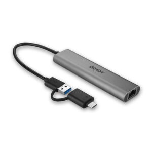 Lindy_43379_hub_de_interfaz_USB_3.2_Gen_1_(3.1_Gen_1)_Type-A_+_Type-C_5000_Mbit/s_Gris