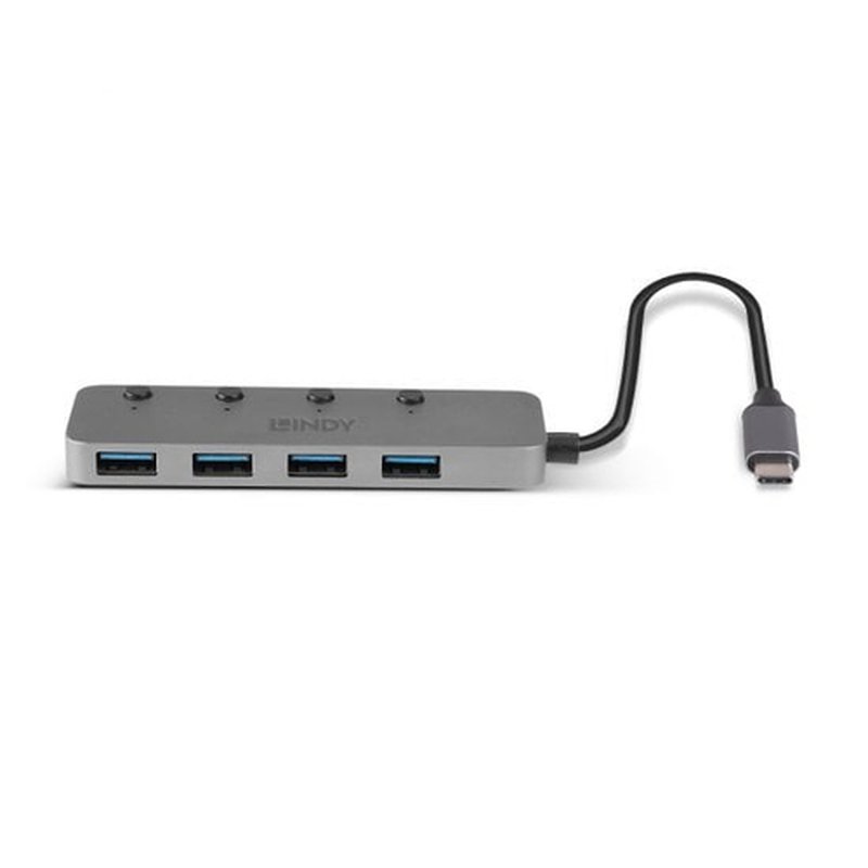 Lindy_43383_hub_de_interfaz_USB_3.2_Gen_1_(3.1_Gen_1)_Type-C_5000_Mbit/s_Gris