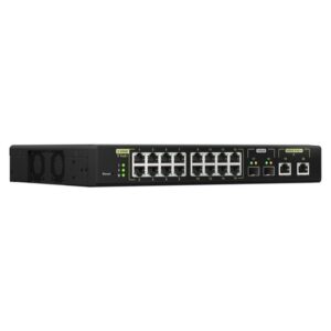 Alternative view of QNAP QSW-M2116P-2T2S switch Gestionado L2 2.5G Ethernet Energía sobre Ethernet (PoE) Negro