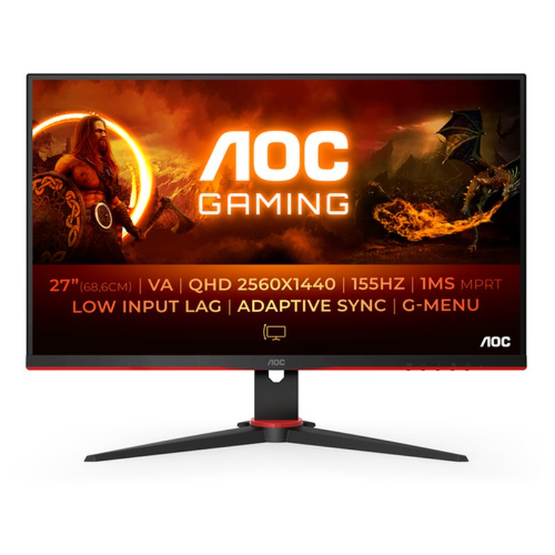 Reacondicionado | AOC G2 Q27G2E/BK pantalla para PC 68,6 cm (27") 2560 x 1440 Pixeles Quad HD Negro, Rojo