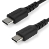StarTech.com Cable de 1m de Carga USB C - de Carga Rápida y Sincronización USB 2.0 Tipo C a USB C para Portátiles - Revestimiento TPE de Fibra de Aramida M/M 60W Negro - iPad Pro Surface RUSB2CC1MB