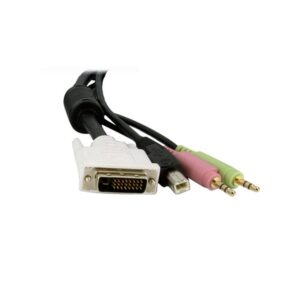 StarTech.com Cable de 1,8m para Switch Conmutador KVM 4en1 DVI-D Dual Link Doble Enlace USB con Audio Micrófono