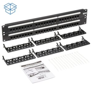 Tripp Lite N252-048 Panel de Conexiones Cat5 / Cat6 110 de 48 Puertos, para Instalación en 2U de Rack, 568B, Ethernet RJ45