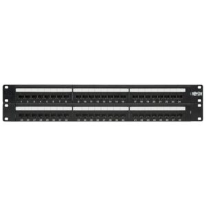 Tripp Lite N252-048 Panel de Conexiones Cat5 / Cat6 110 de 48 Puertos, para Instalación en 2U de Rack, 568B, Ethernet RJ45