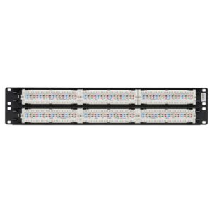 Tripp Lite N252-048 Panel de Conexiones Cat5 / Cat6 110 de 48 Puertos, para Instalación en 2U de Rack, 568B, Ethernet RJ45
