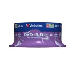 Verbatim DVD+R Double Layer 8x Matt Silver 25pk Spindle 8