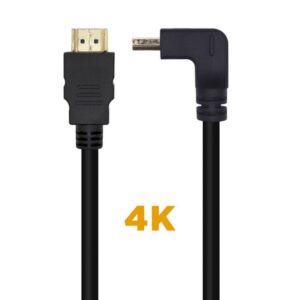Alternative view of AISENS Cable HDMI V2.0 Acodado Premium Alta Velocidad / HEC 4K@60Hz 18Gbps, A/M-A/M, Negro, 1.0m