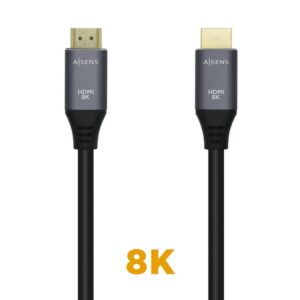 Alternative view of AISENS Cable HDMI V2.1 Ultra Alta Velocidad / HEC 8k@60Hz 48Gbps, A/M-A/M, Gris/Negro, 3.0m