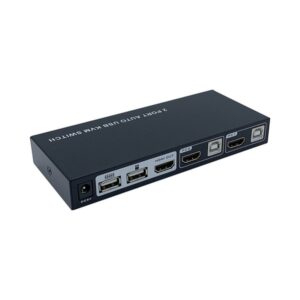 Alternative view of AISENS Conmutador KVM HDMI 4K@60HZ USB 1U-2PC con fuente alimentación, Negro