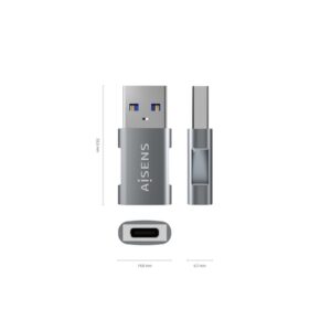 AISENS Mini Adaptador USB 3.2 GEN2 10G 3A, Tipo USB-C/H-A/M, Gris AISENS Mini Adaptador USB 3.2 GEN2 10G 3A, Tipo USB-C/H-A/M, Gris