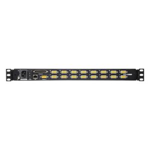 Alternative view of ATEN Consola LCD single rail con switch KVM por IP integrado VGA PS/2-USB de 16 puertos con acceso compartido desde consolas local/remota