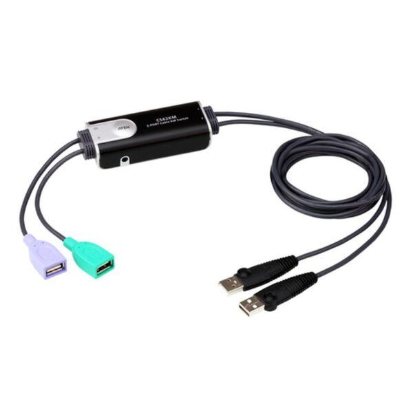 ATEN Switch KM formato cable USB de 2 puertos con Boundless Switching