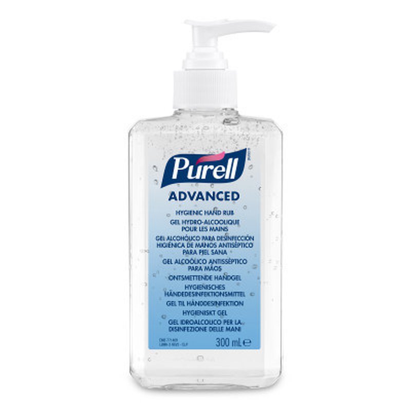 BOTE DE 300 ML. GEL HIDROALCOHOLICO ADVANCE C/ BOMBA PURELL JA077