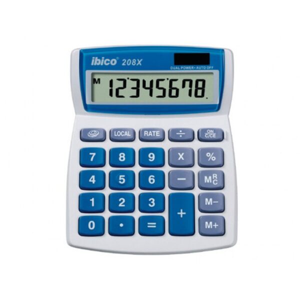 CALCULADORA DE SOBREMESA DE 8 DIGITOS MODELO 208X SOLAR / PILA IBICO IB410062